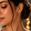 Long square rose studs